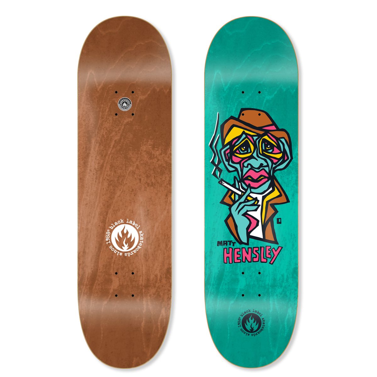 BLACK LABEL Matt Hensley "SMOKING SECTION" 8.75 SKATEBOARD DECK