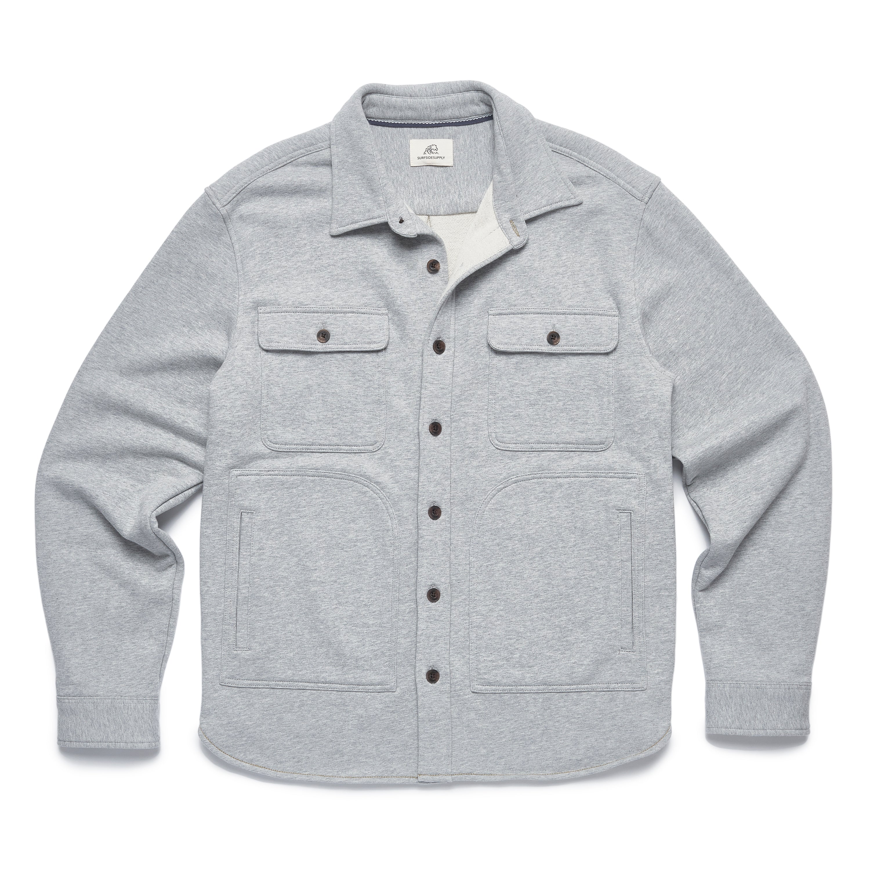 Jon Suede Terry Overshirt Heather Grey