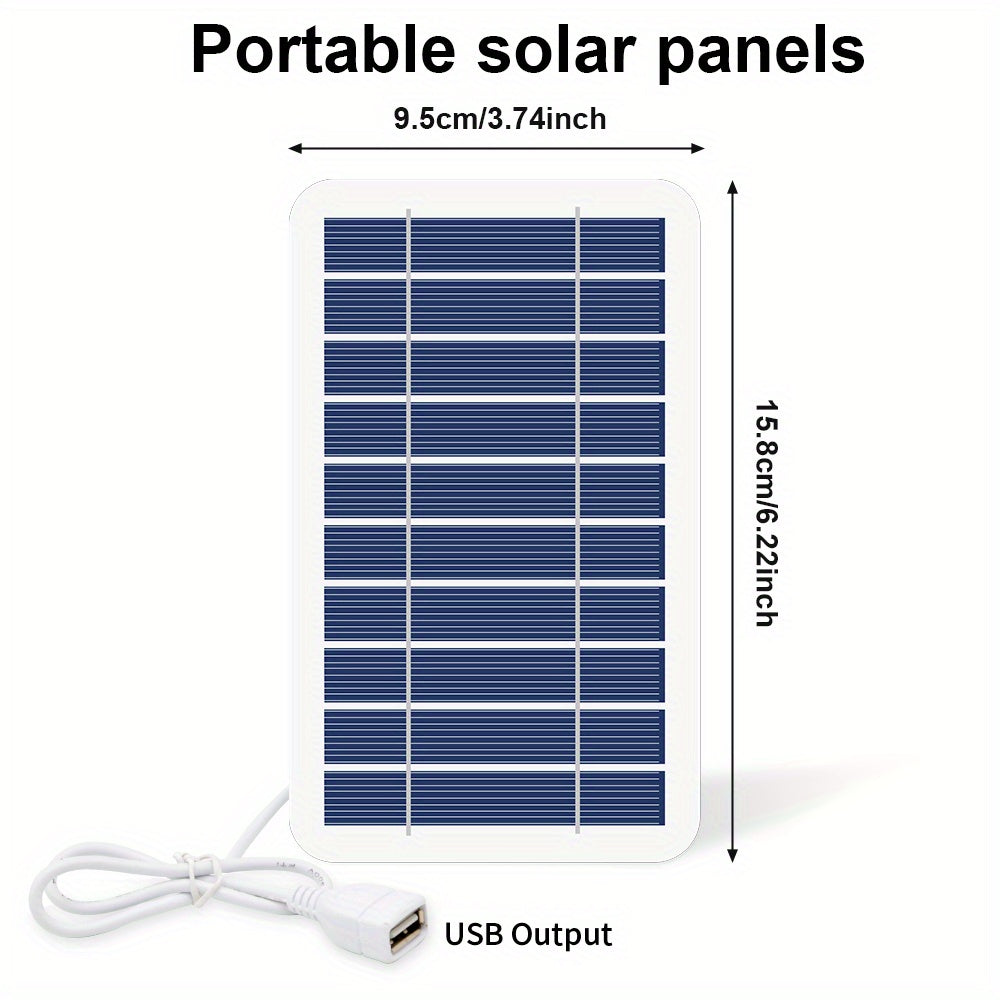1Pc Portable USB Foldable Solar Panel - Waterproof Folding Solar Panels for Mobile Phone Battery and Tablets Charger, and for Outdoor Camping Home