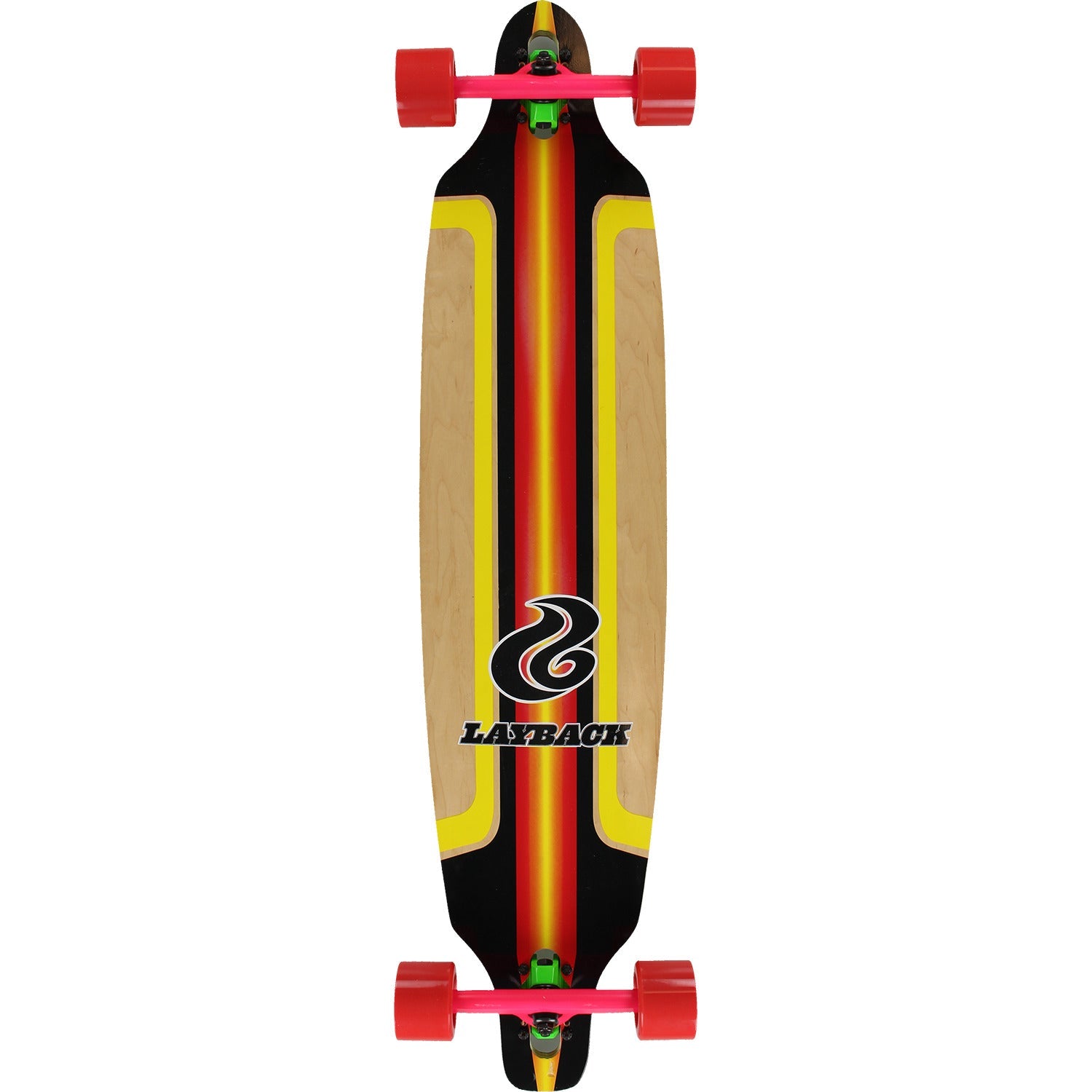 Layback Finish Line Bamboo DT Longboard Complete - 9.5" Red