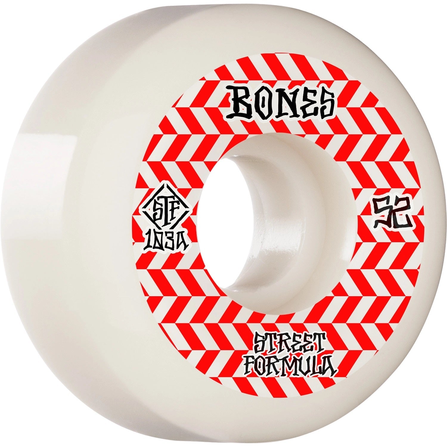 Bones STF Patterns V5 52mm 103a Wheels - White/Red (Set of 4)
