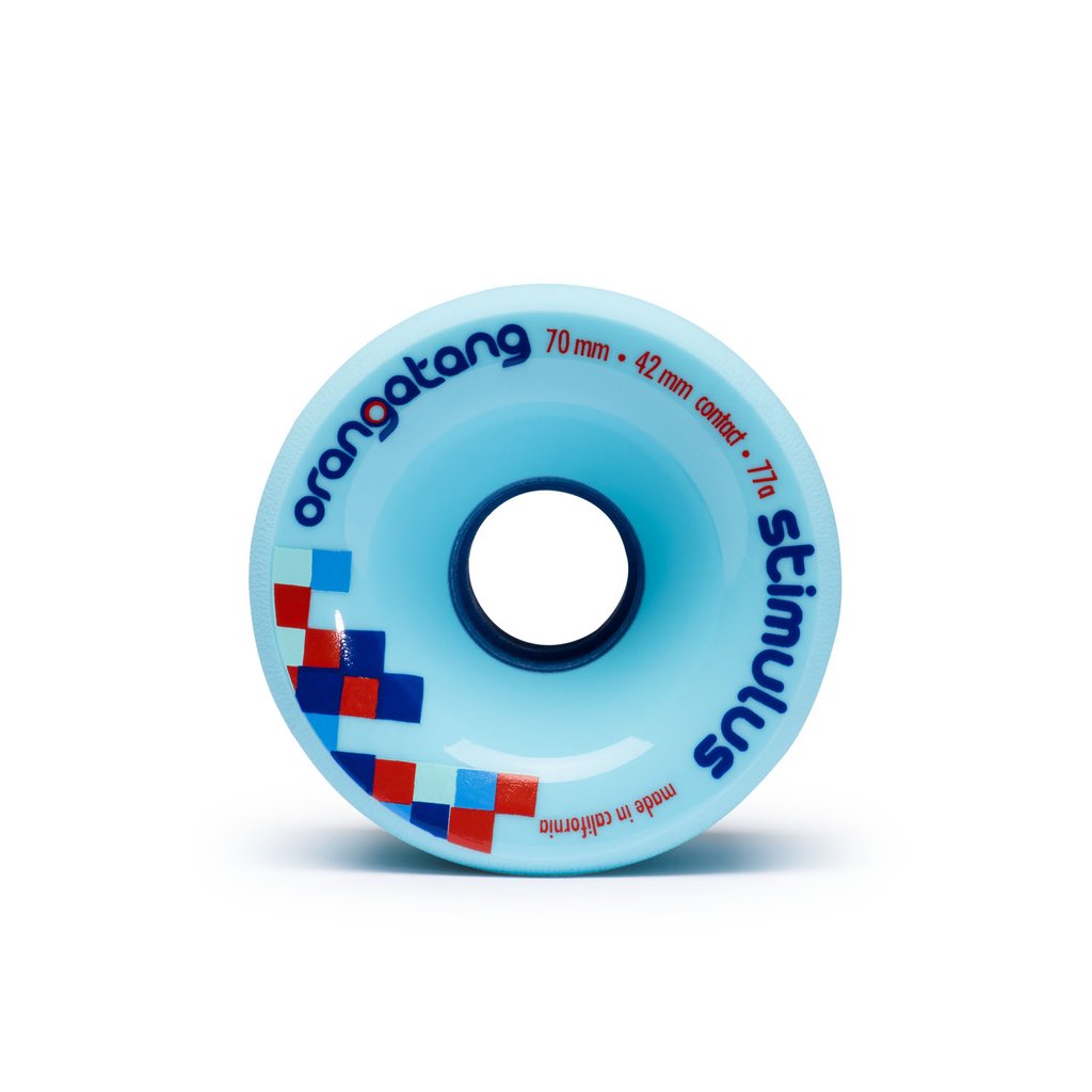 Orangatang Stimulus Longboard Wheels 70mm 77a - Blue (Set of 4)