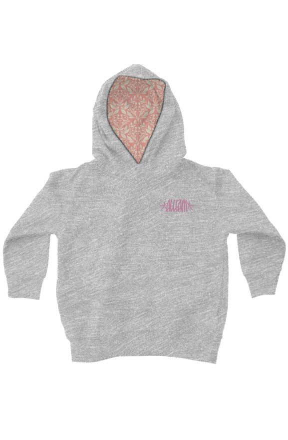 KIDS AF LEAFY HOODIE (PNK/CRM) (embroidered logo)