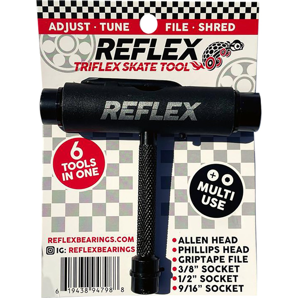 Reflex Triflex Multi-Purpose Skate Tool - Black