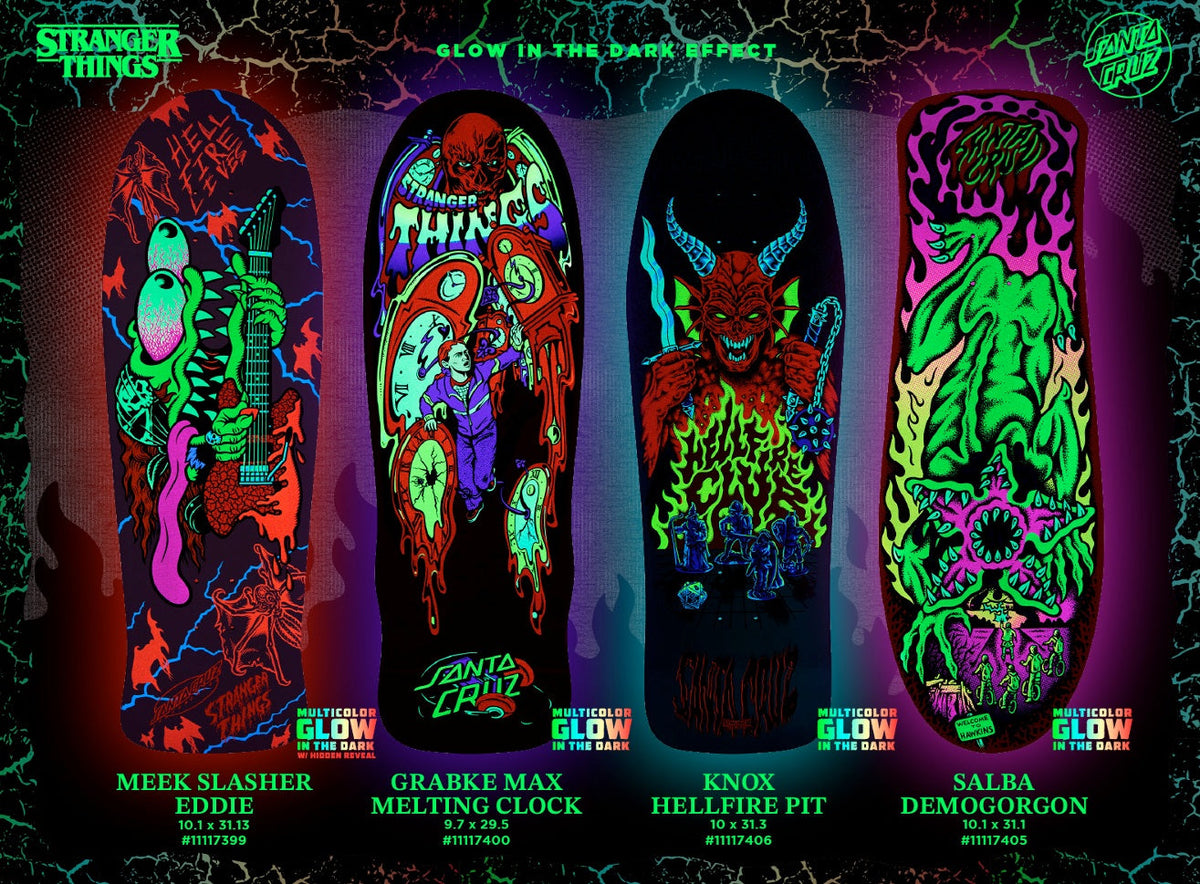 SANTA CRUX x STRANGER THINGS GRABKE MAX MELTING CLOCK 9.7" SKATEBOARD DECK
