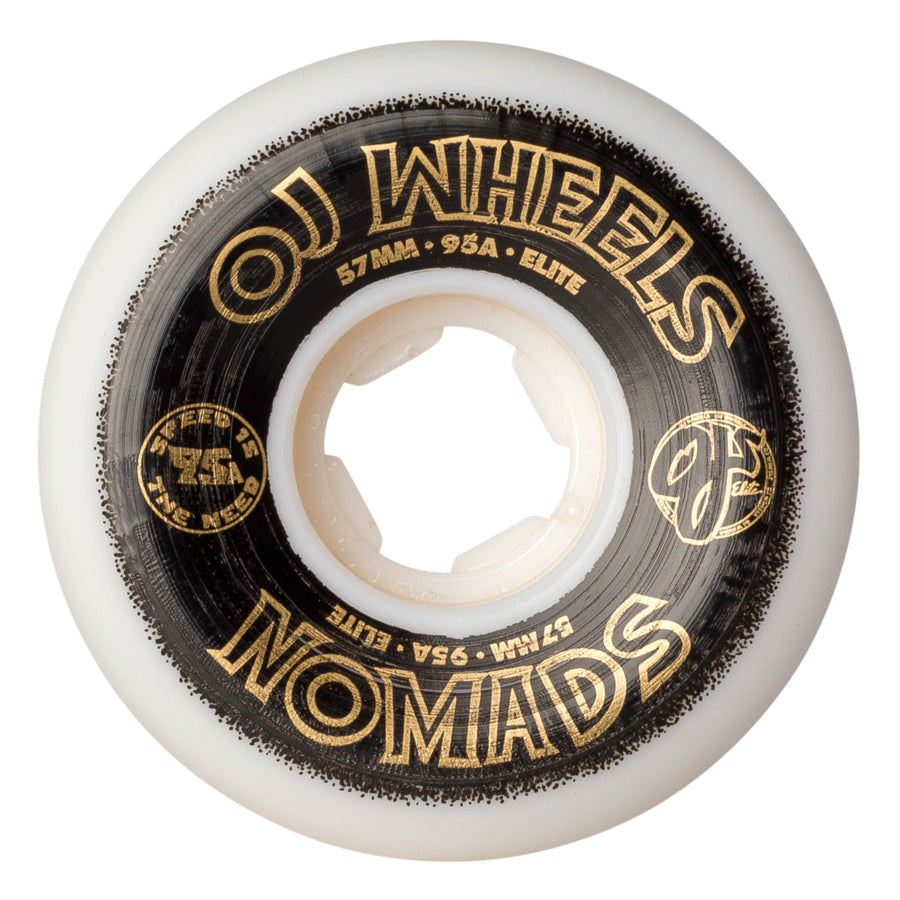 OJ Elite White Nomads 57mm 95a Skateboard Wheels