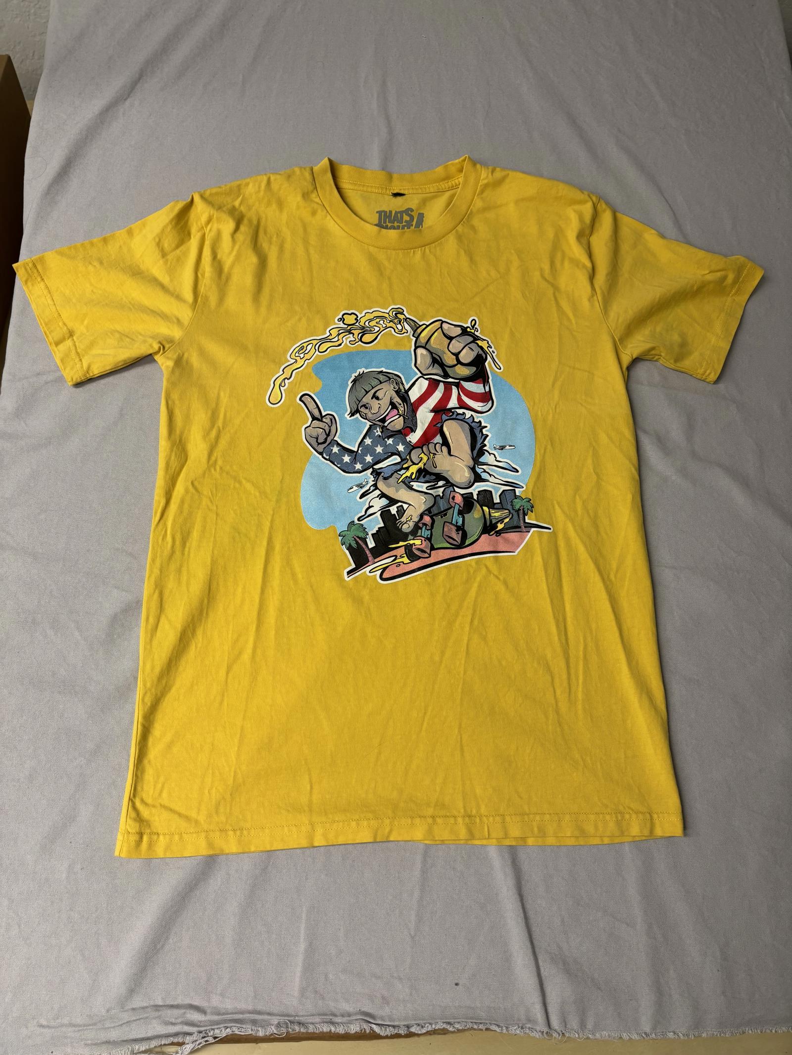 Thats Right! T-shirt Skateboard Mustard Do a Kick Flip Tee M