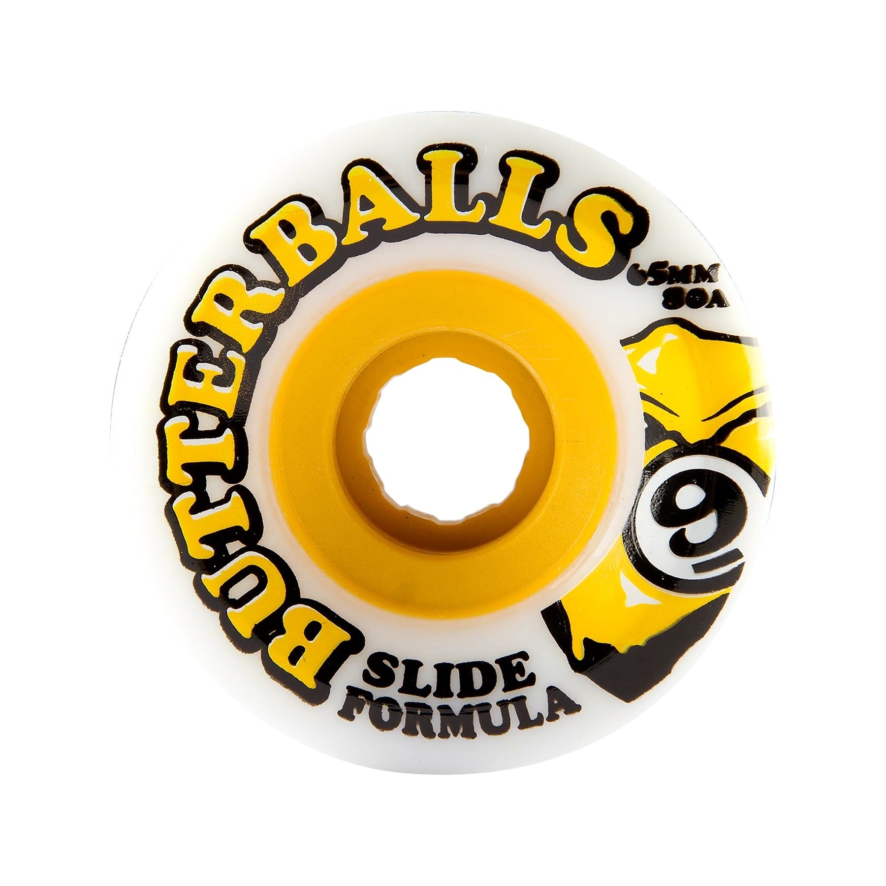 Sector 9 Wheels Slide Butterballs 65mm 80a - White/Yellow (Set)
