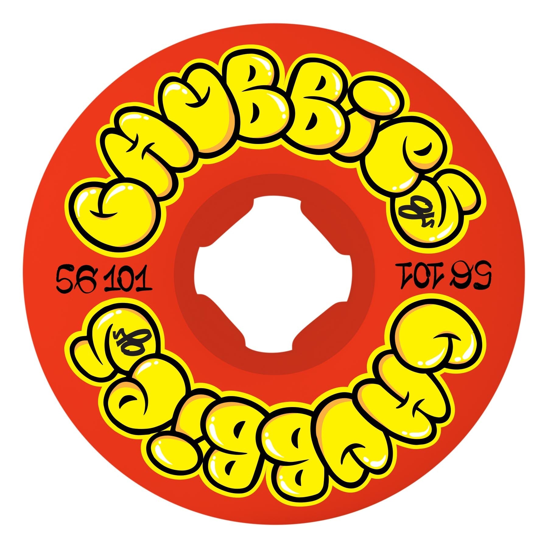 Oj Throw Ups Chubbies Red 56mm 101a Skateboard Wheels