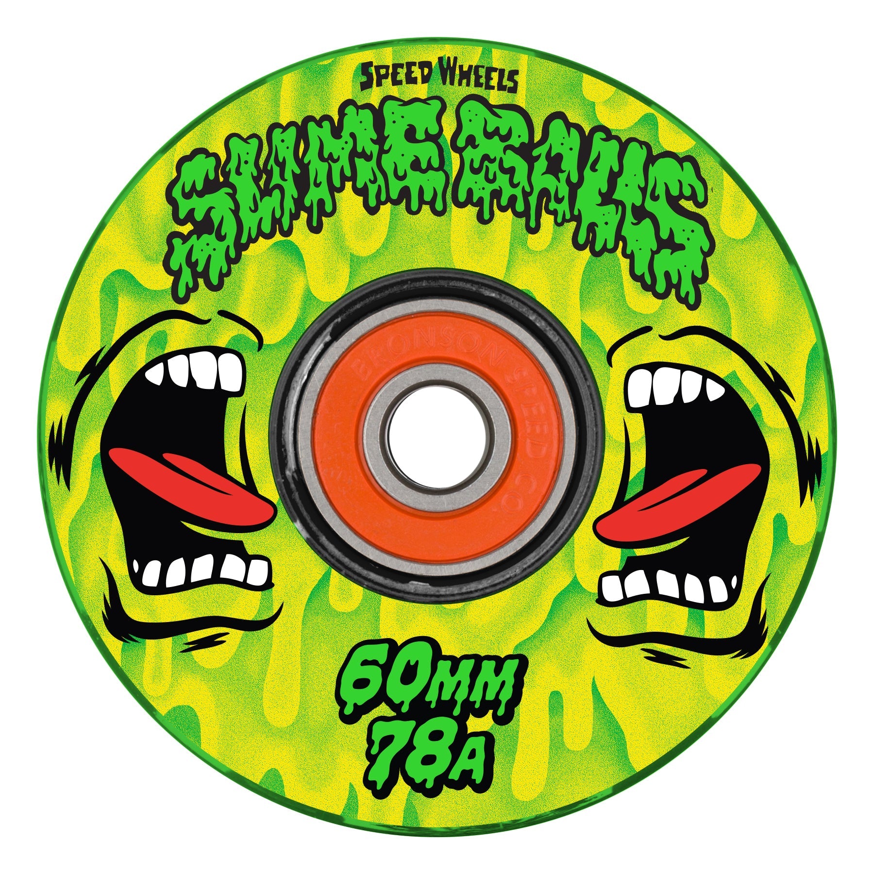 Slime Balls Screaming Slime Light Ups OG Slime Green Yellow 60mm 78a Skateboard Wheels