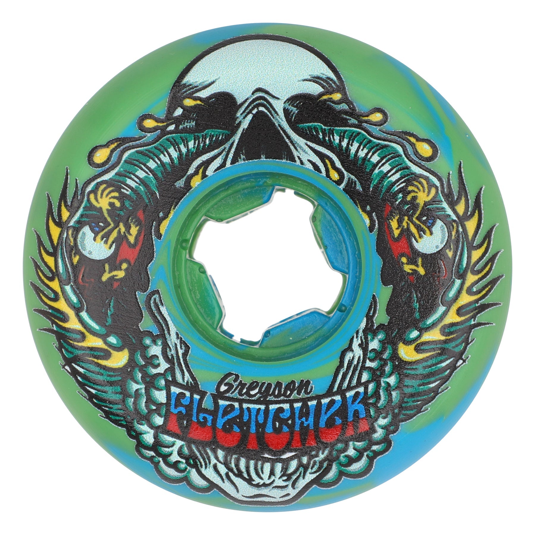 Slime Balls Greyson Fletcher 56mm 99a Vomit Mini Green Blue Swirl Skateboard Wheels