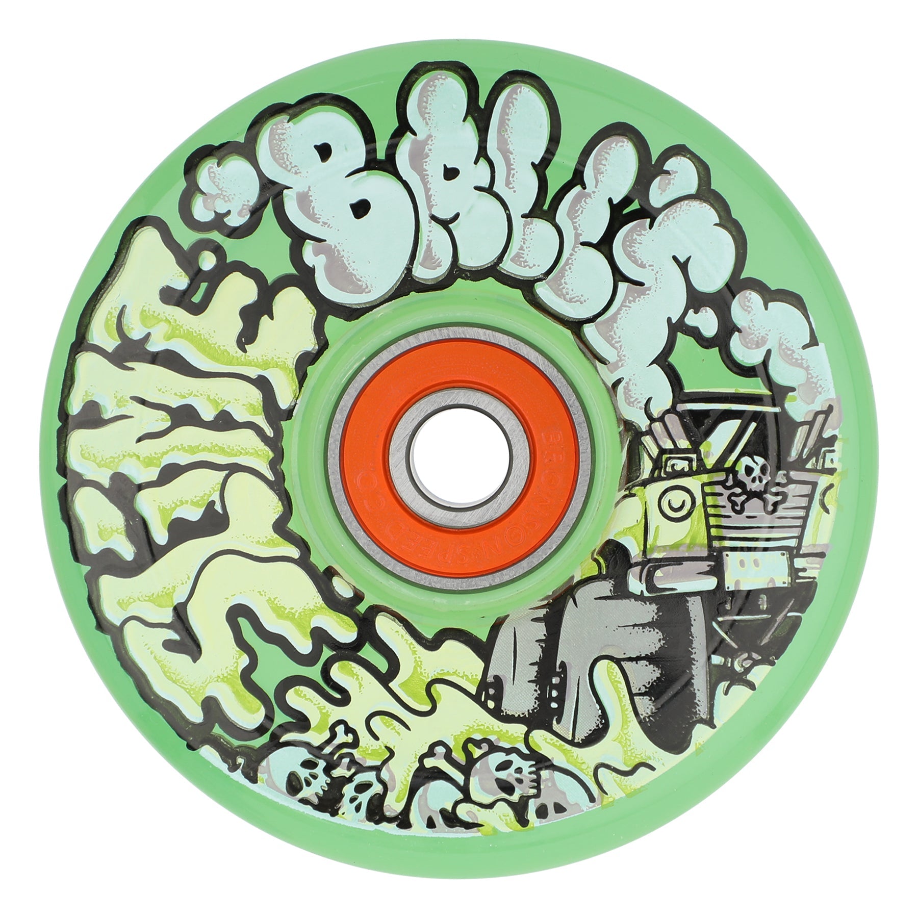 Slime Balls Accelerator Slime Light Ups OG Slime Transparent Green 66mm 78a Skateboard Wheels