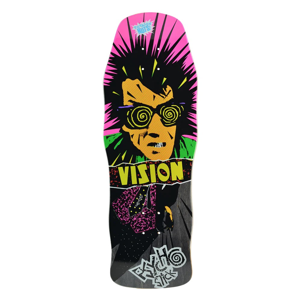 Vision Original Psycho Stick Skateboard Deck - 10″ Black Stain