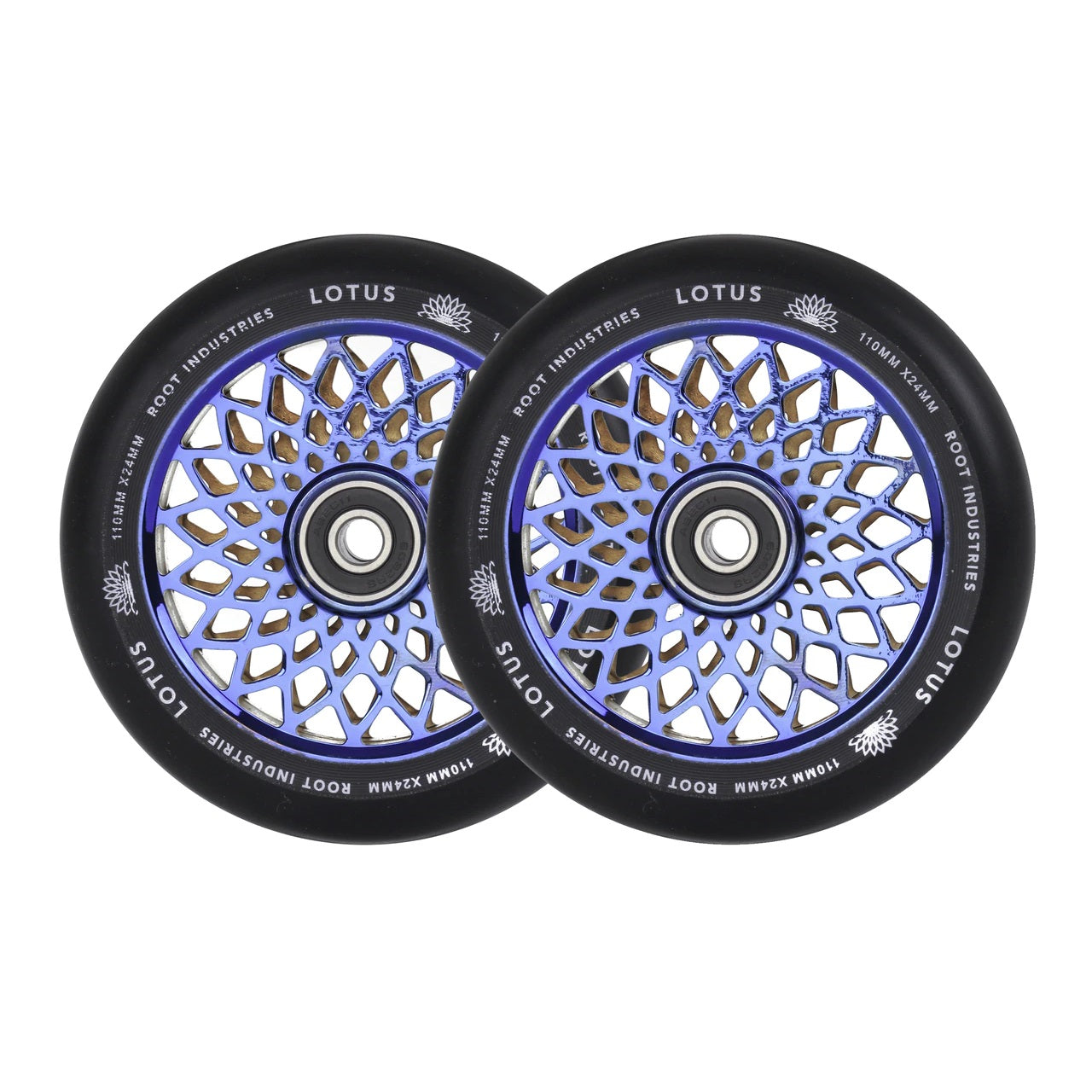 Root Industries 110mm X 24mm Lotus Wheels - Black/Blu-ray (Pair)