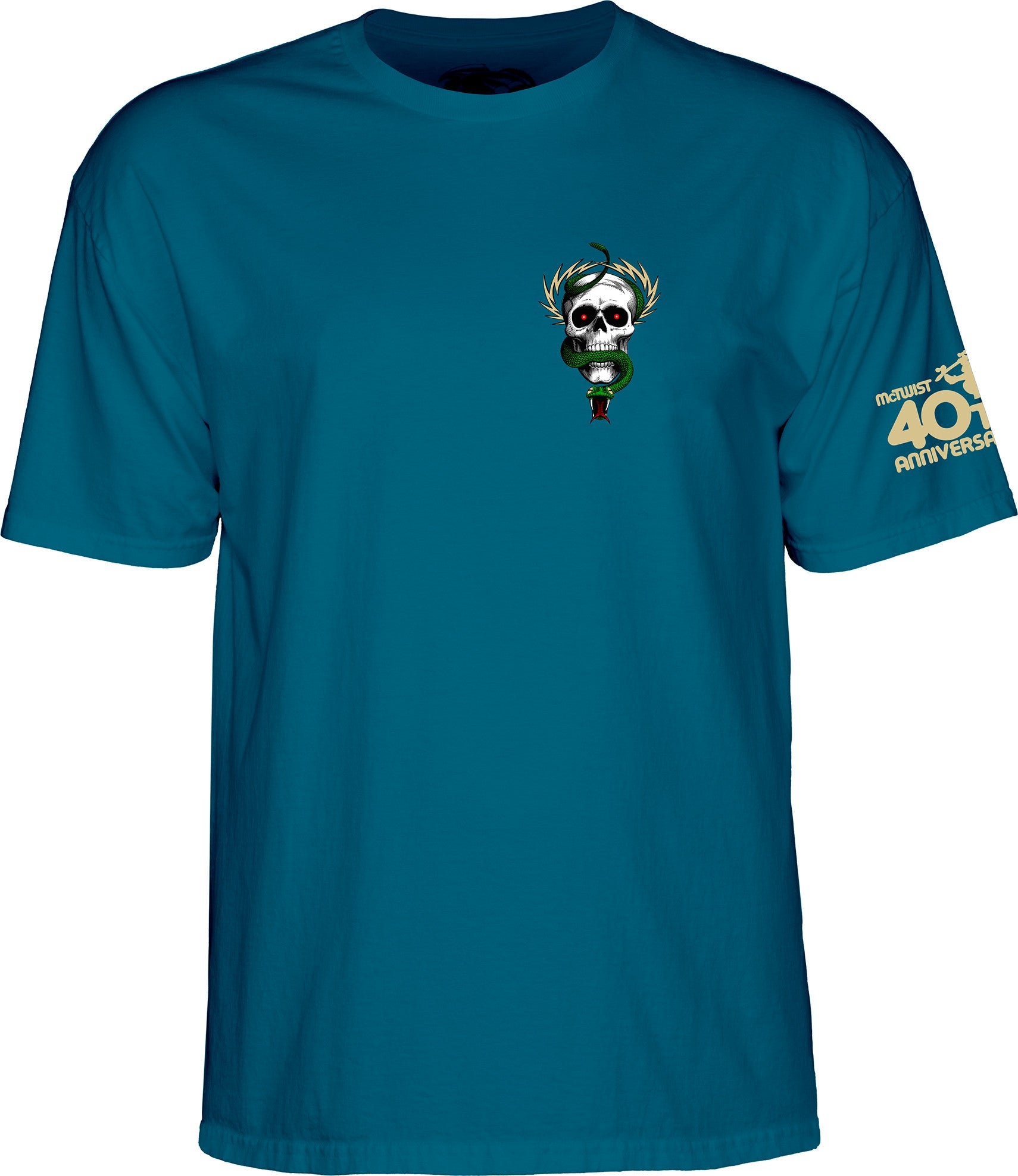 Powell Peralta McGill Skull and Snake 40th Anniversary T-shirt - Galapagos Blue