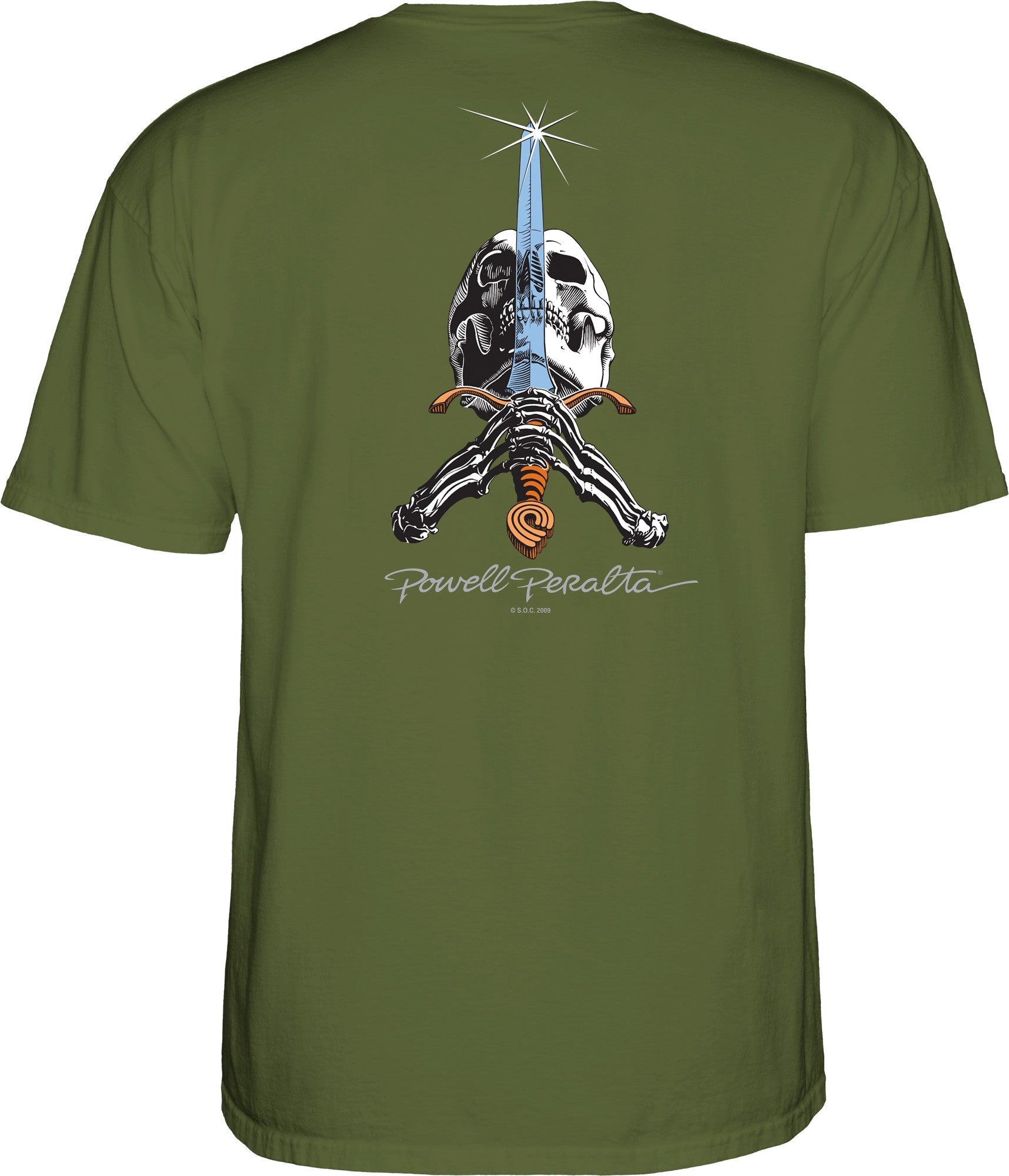 Powell Peralta Skull & Sword T-shirt - Military Green