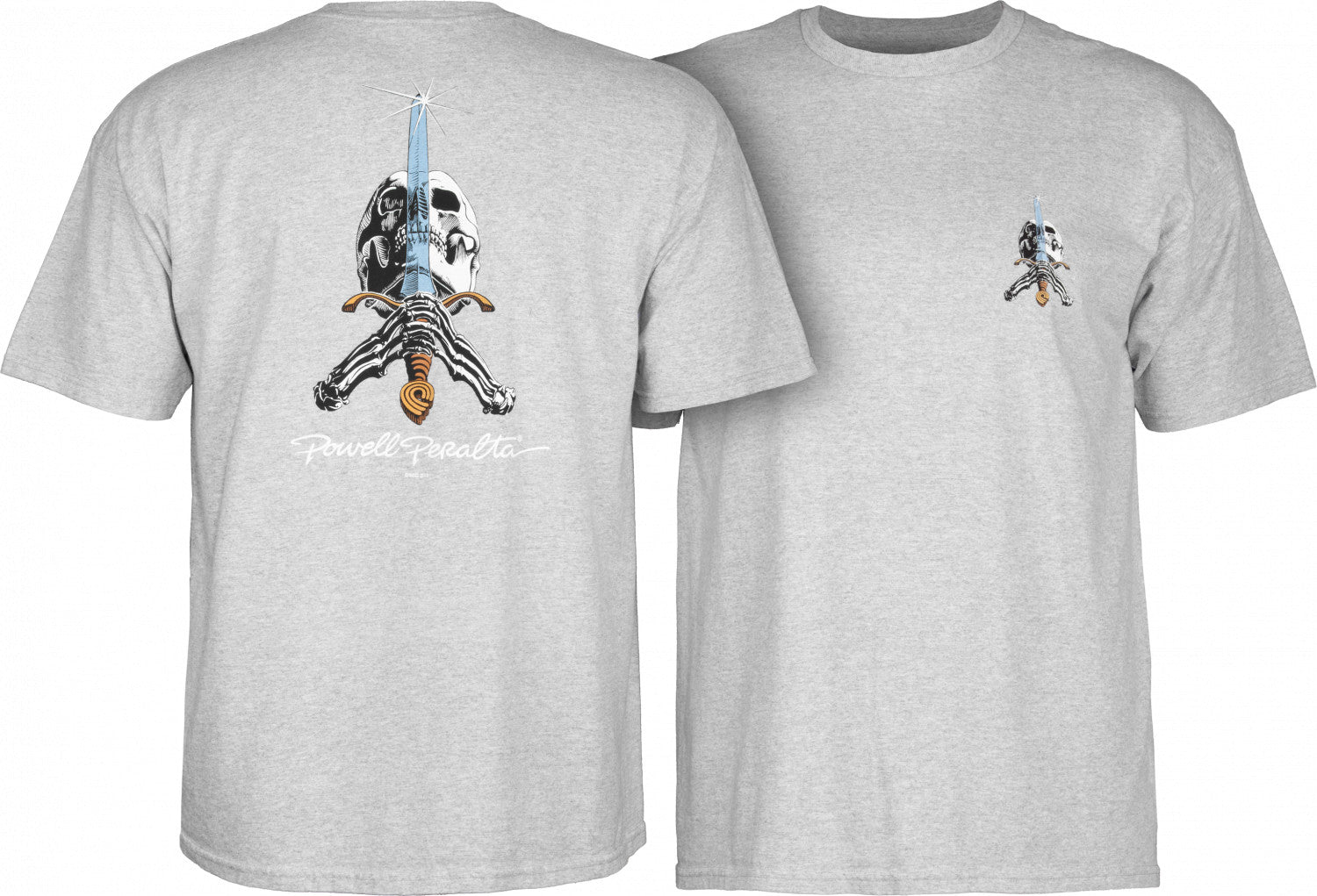 Powell Peralta Skull & Sword T-shirt - Gray