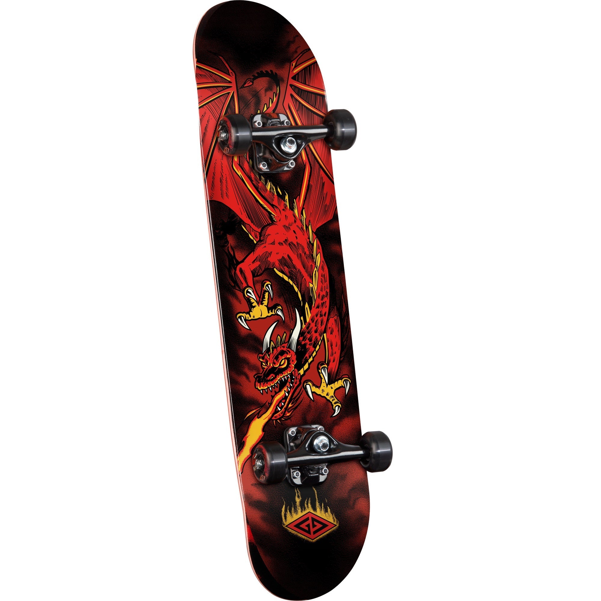 Powell Peralta Golden Dragon Flying Dragon Skateboard Complete - 7.625″ Red