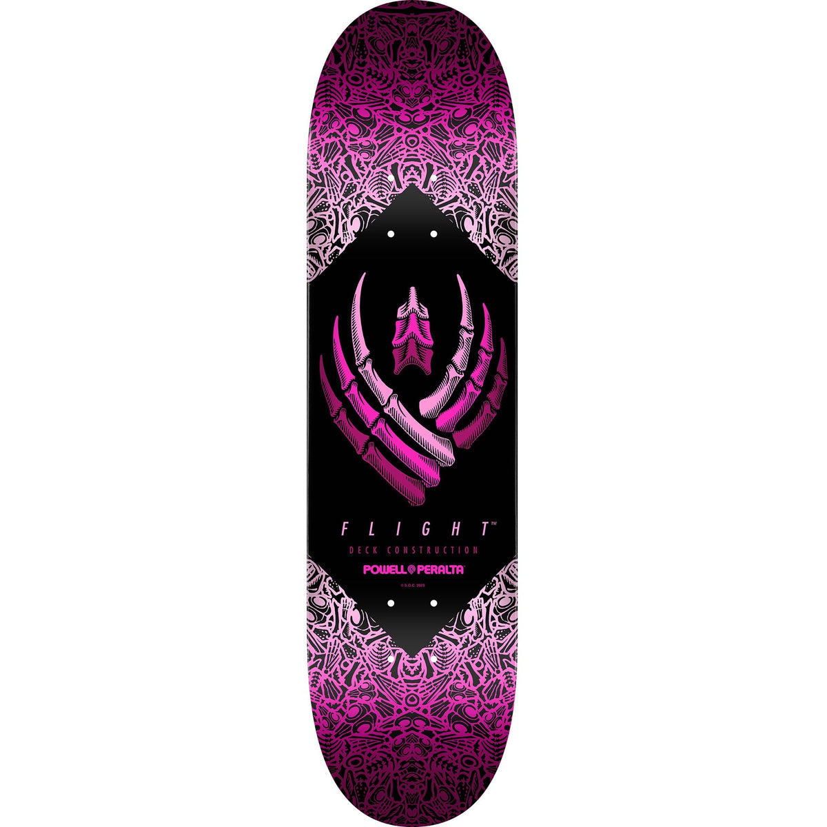 Powell Peralta Bones Flight Skateboard Deck - 8.0″ Pink