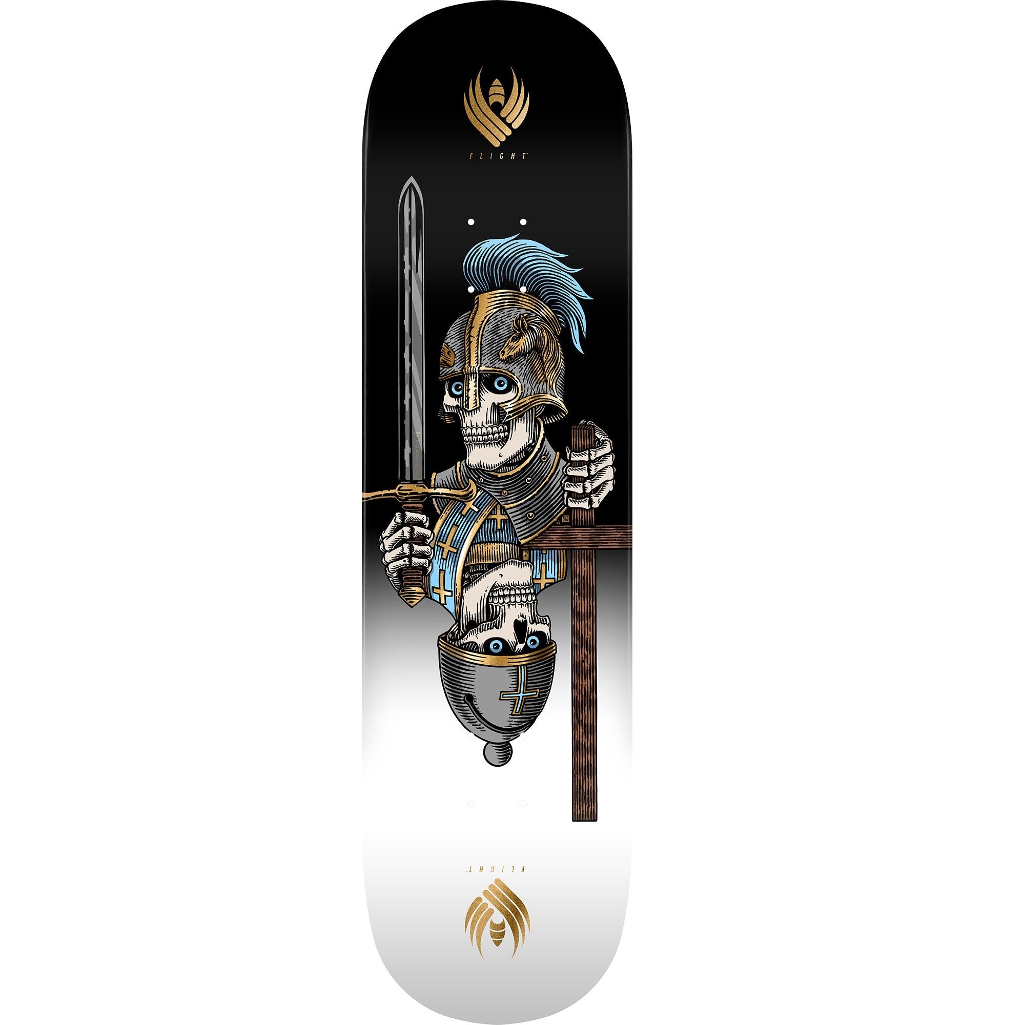 Powell Peralta Pro Dan Corrigan Chess Skulls Flight Skateboard Deck - 8.42″ Gold Foil