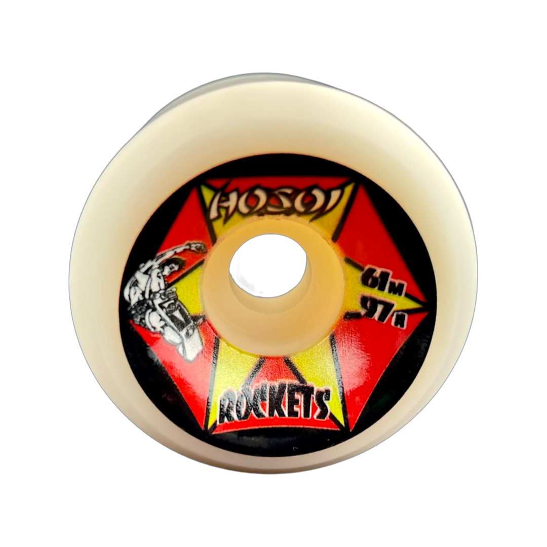 Hosoi Rockets 61mm 97A White Skateboard Wheels