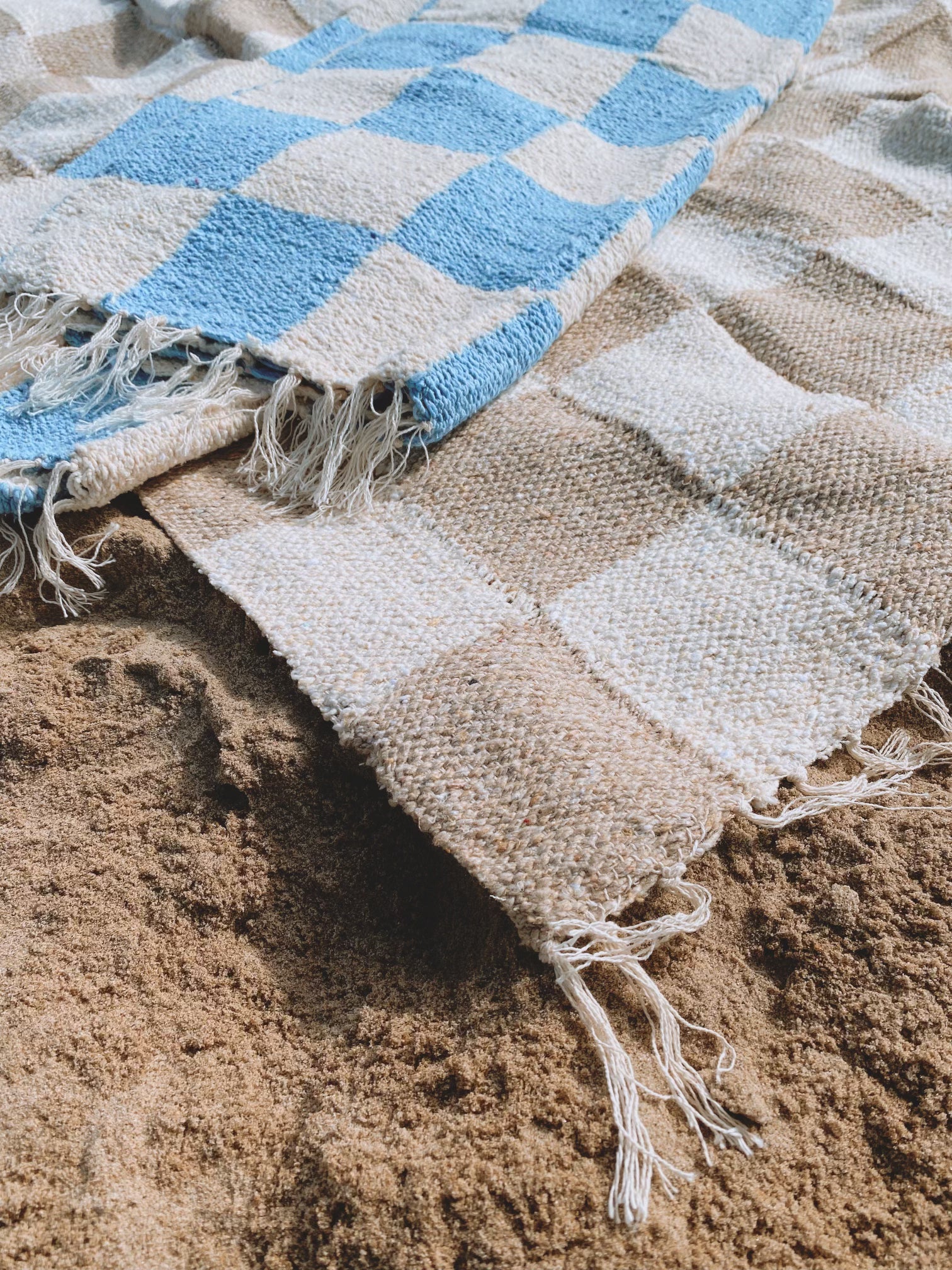 Tan Checkered Throw