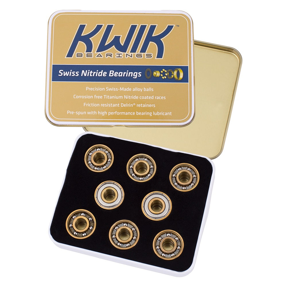 Riedell KwiK Swiss Nitride Skate Bearings (Set of 16)