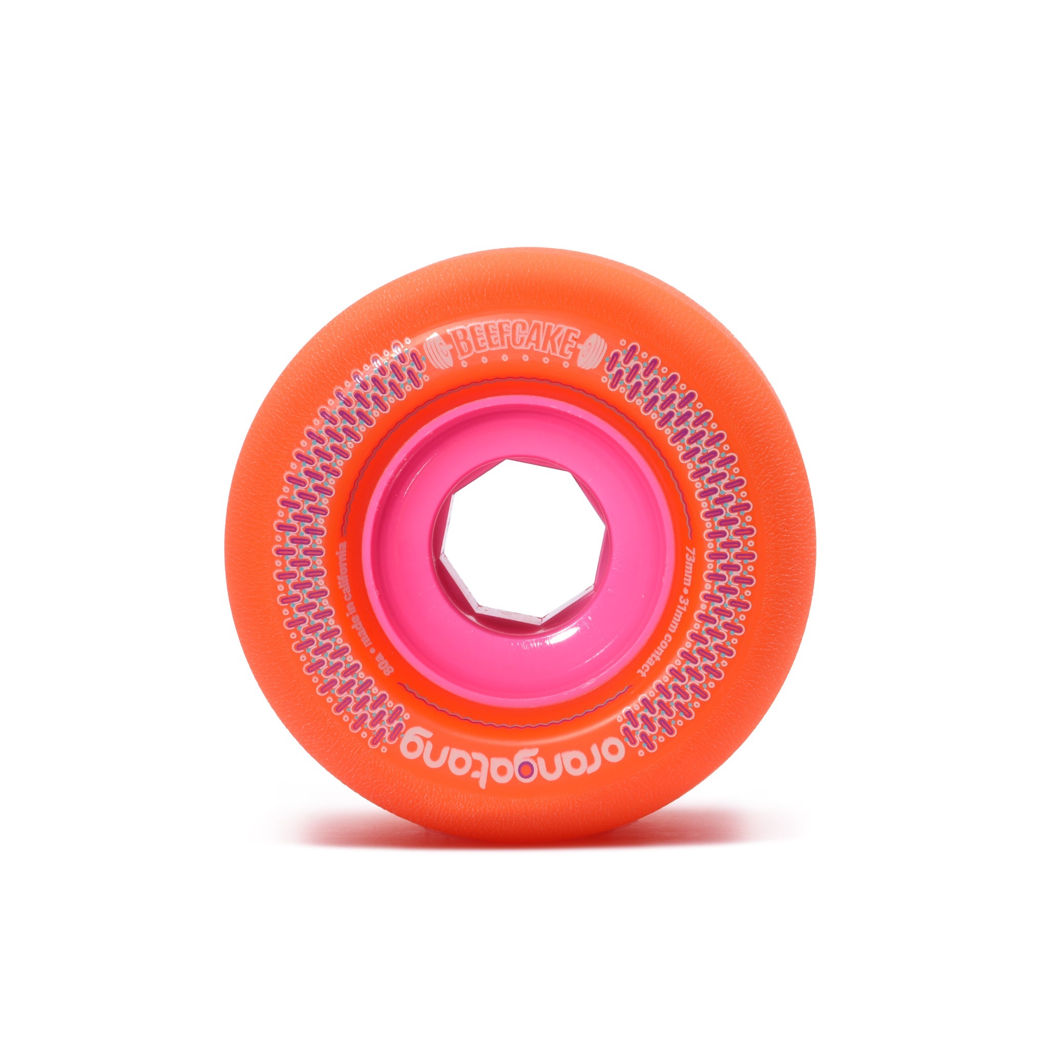 Orangatang Beefcake 73mm 80a Longboard Wheels - Orange (Set of 4)