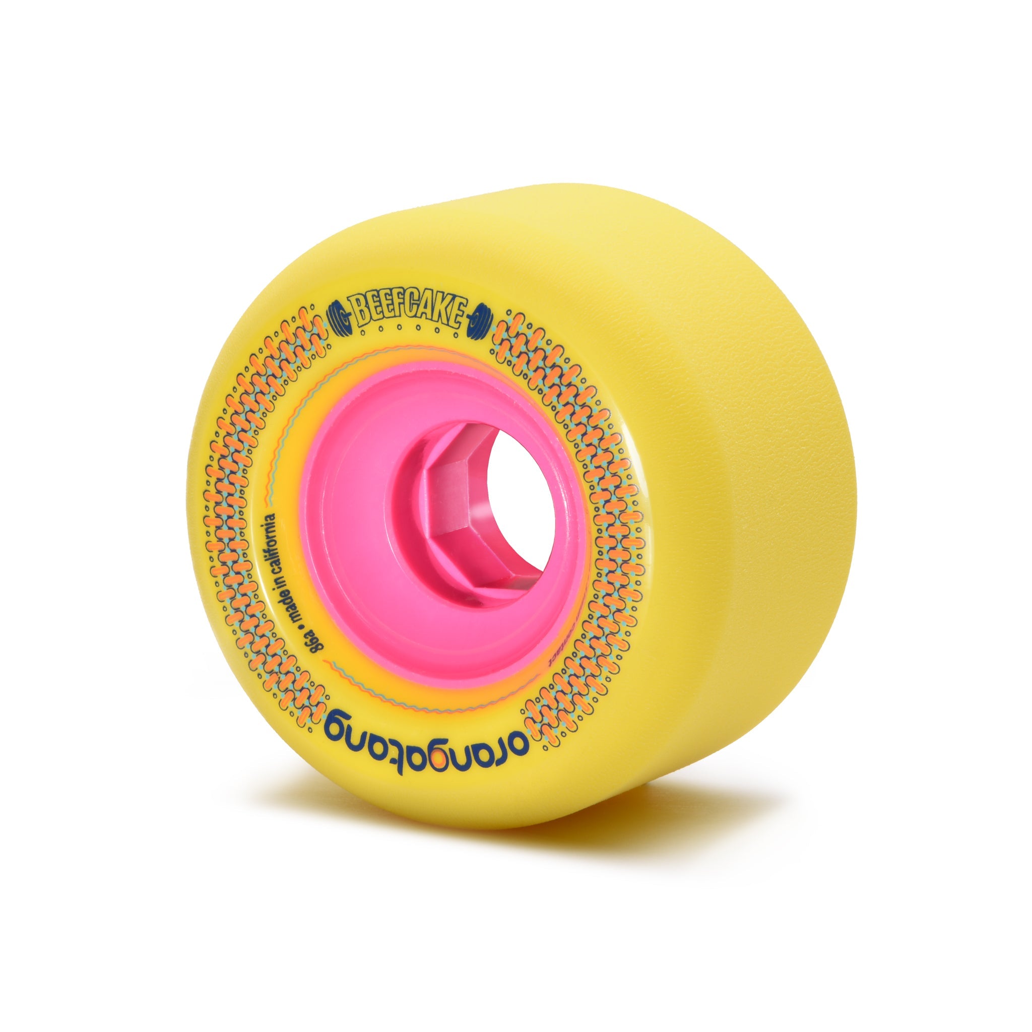 Orangatang Beefcake 73mm 86a Longboard Wheels - Yellow (Set of 4)