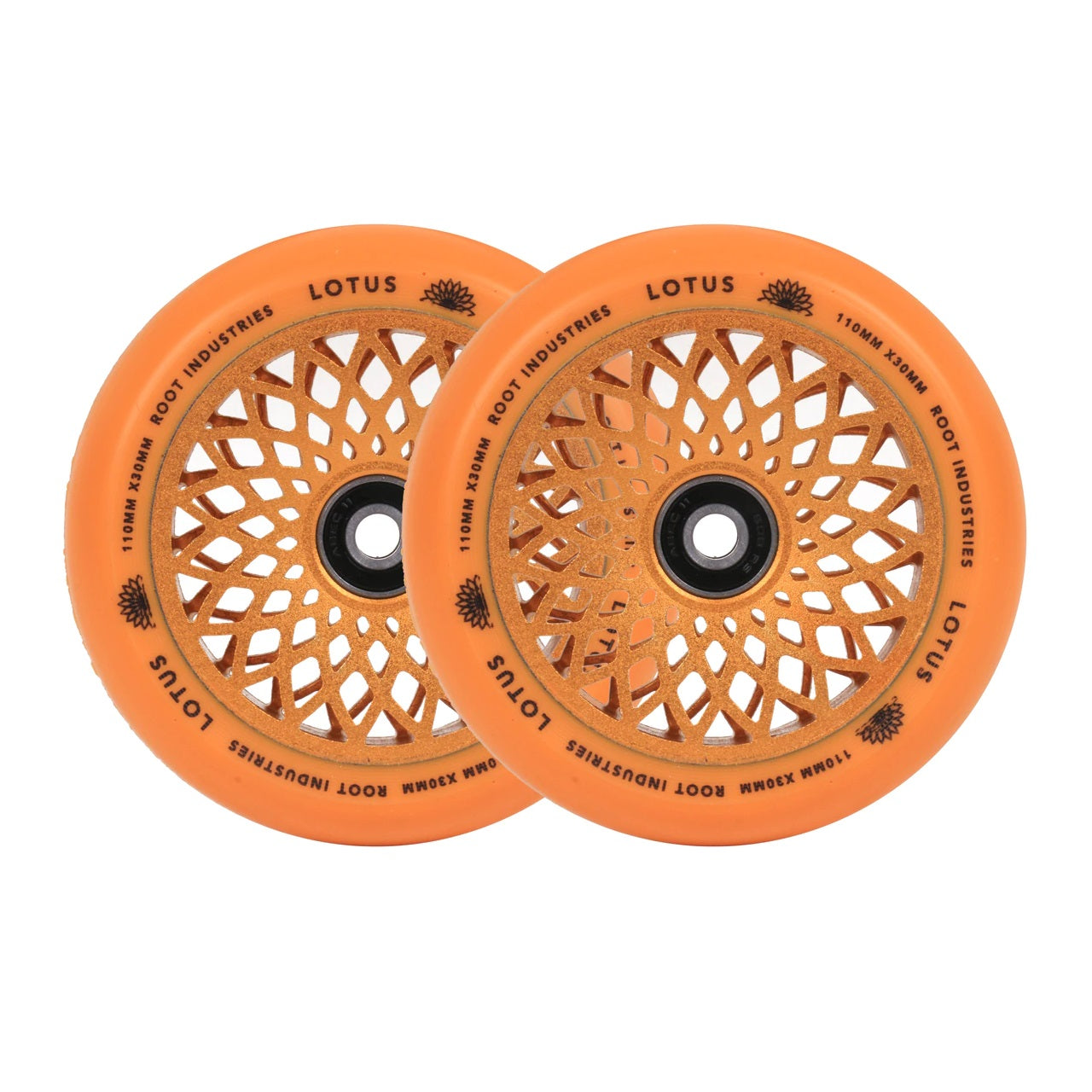 Root Industries 110mm X 24mm Lotus Wheels - Orange (Pair)