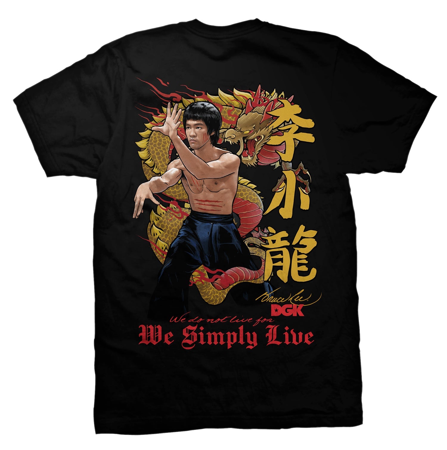 DGK x Bruce Lee L'il Dragon T-Shirt - Black