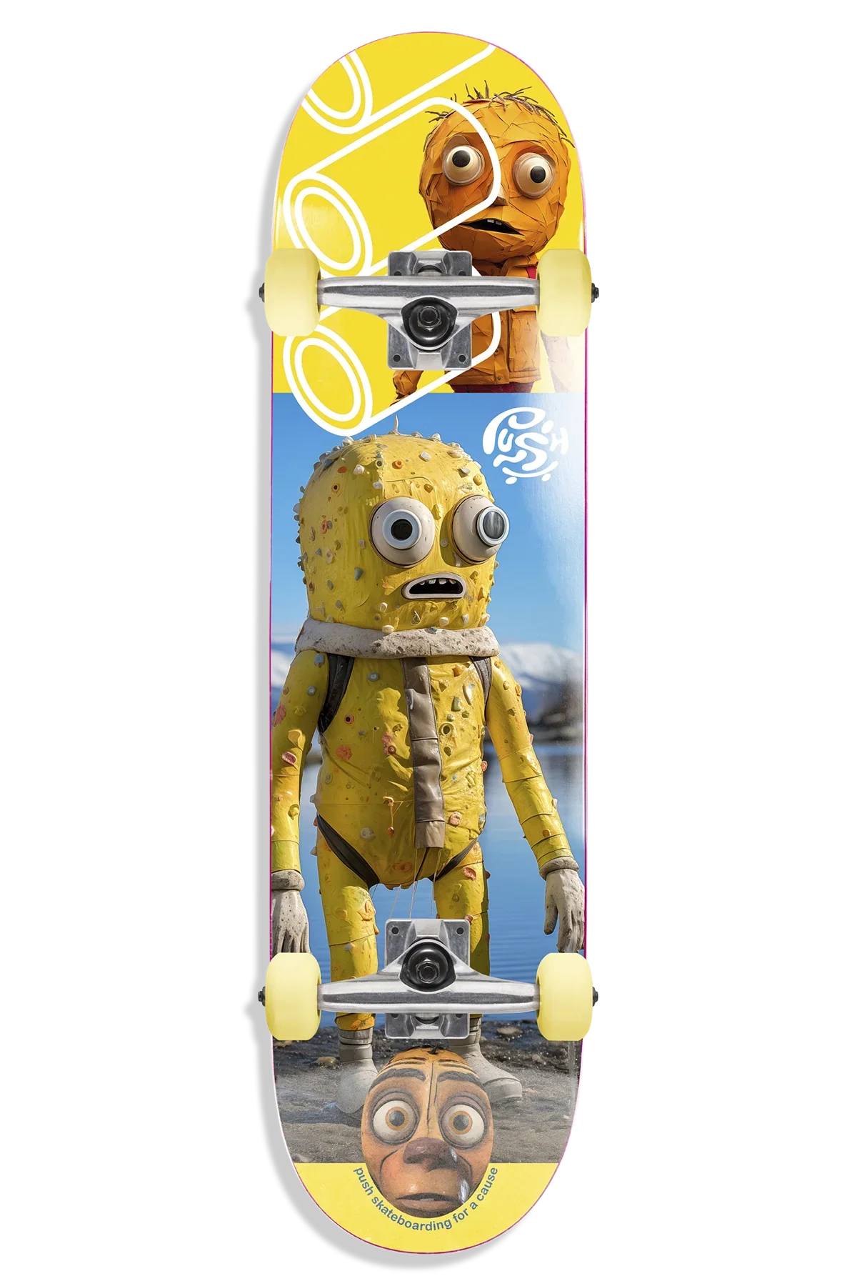 PUSH "YELLOW MAN" 7.25" COMPLETE SKATEBOARD