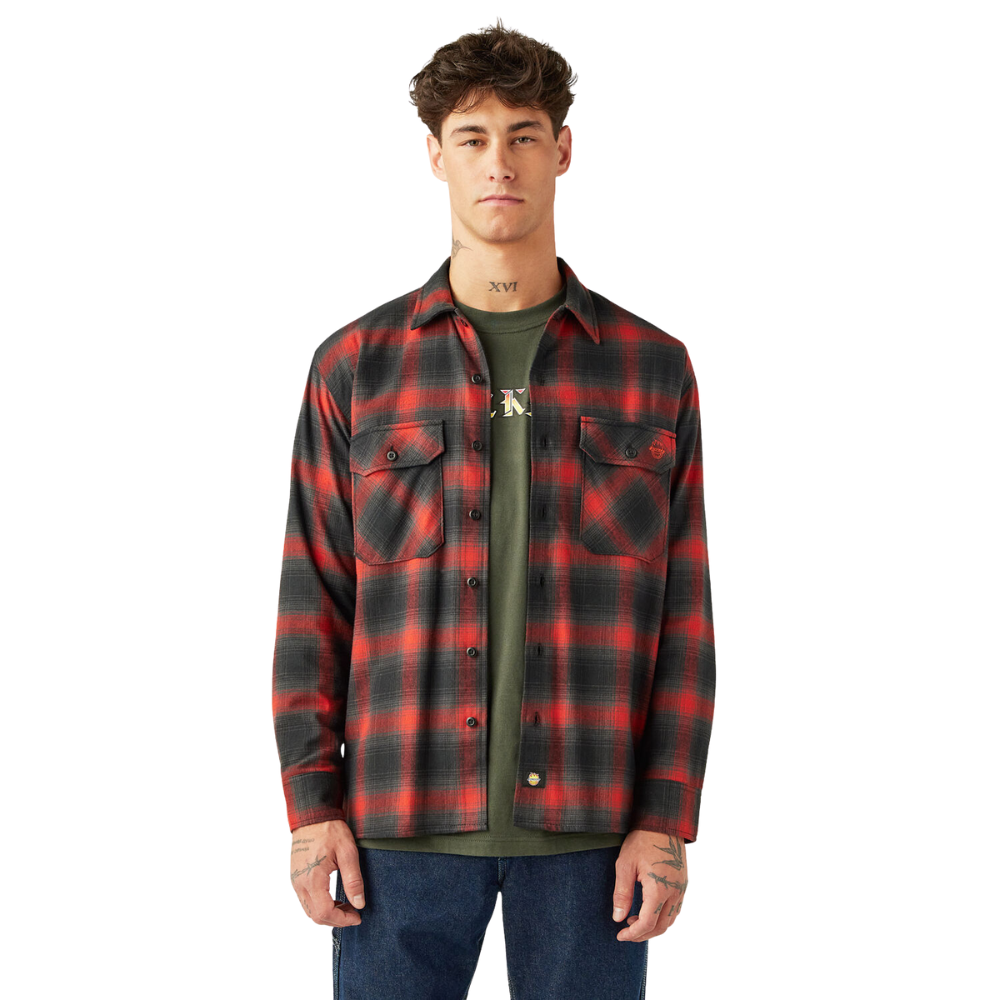 Dickies X Spitfire Flannel LS Shirt - Red Ochre