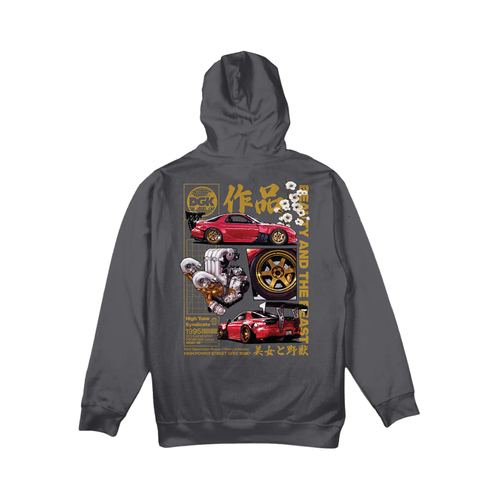 DGK Beauty And The Beast Hooded Fleece - Charcoal