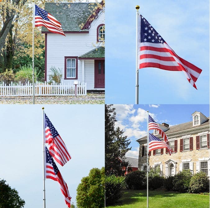 Rise Flagpole 20 Foot Silver