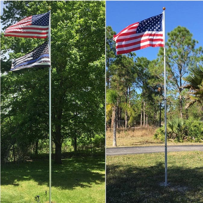 Rise Flagpole 20 Foot Silver