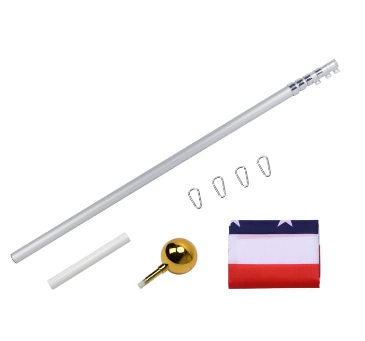 Rise Flagpole 20 Foot Silver