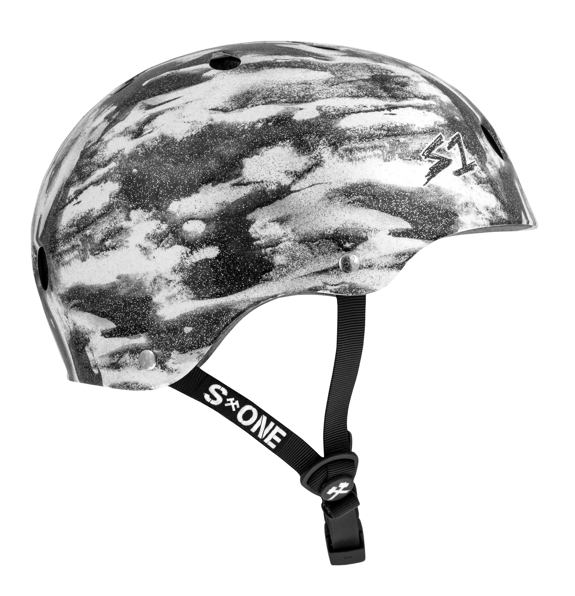 S1 Lifer Helmet - Black White Glitter/Bomba Hache Collab
