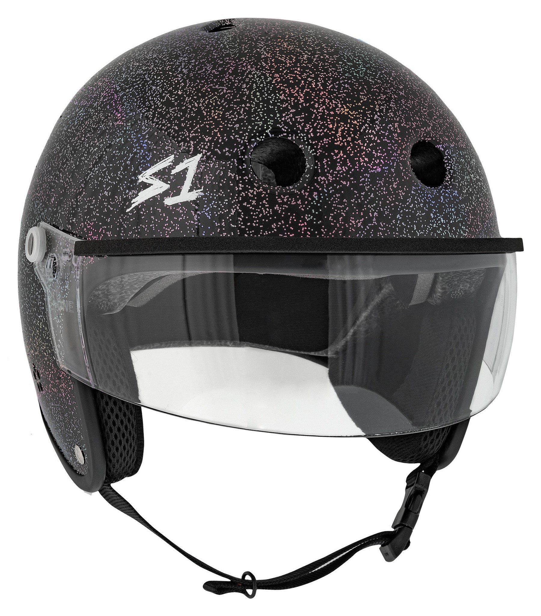 S1 Retro Lifer E-Helmet - Black Gloss Glitter