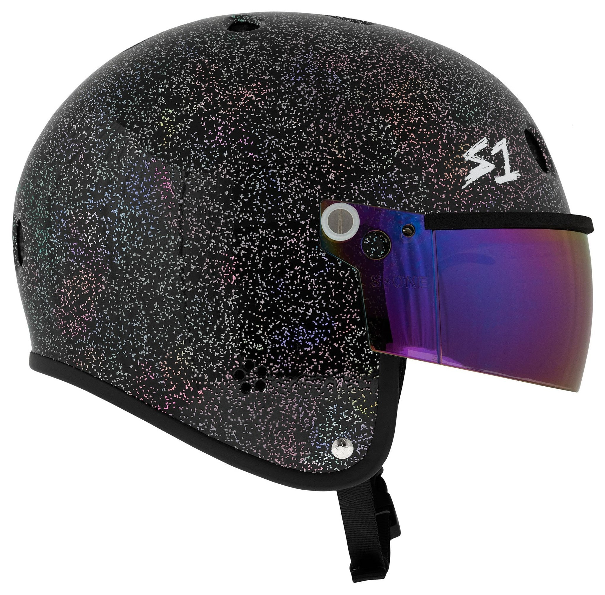 S1 Retro Lifer E-Helmet - Black Gloss Glitter