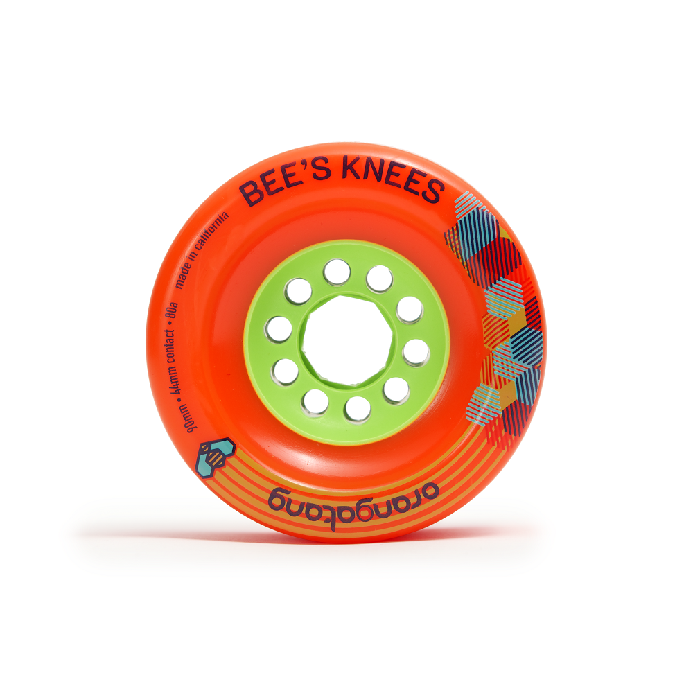 Orangatang Bee's Knees 90mm 80a Longboard Wheels - Orange (Set of 4)