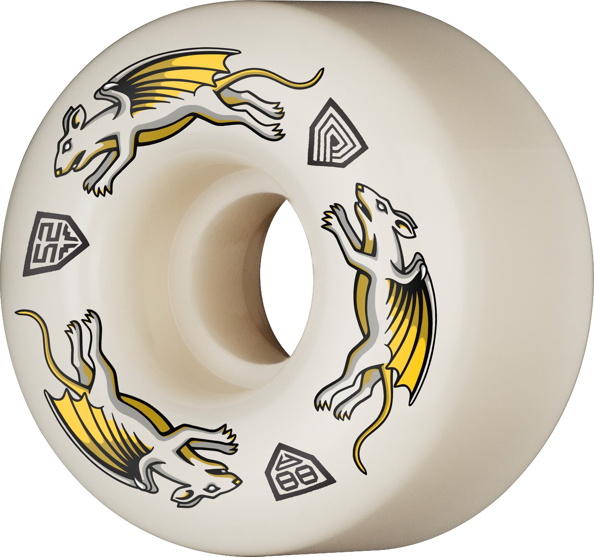 Powell Peralta Dragon Formula Nano Rats Wheels 52x34mm 88A - Off White (Set of 4)