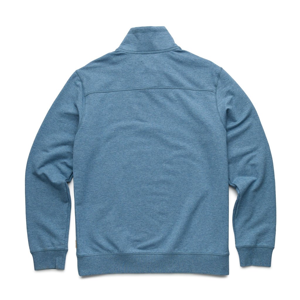 Bobby Brushback Fleece Zip Mock - Blue Heather