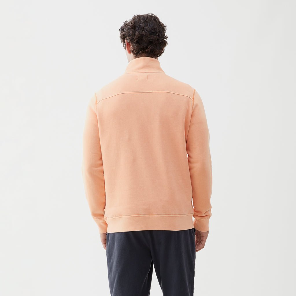 Bobby Heavy Wash Fleece Zip Mock - Burn Sienna