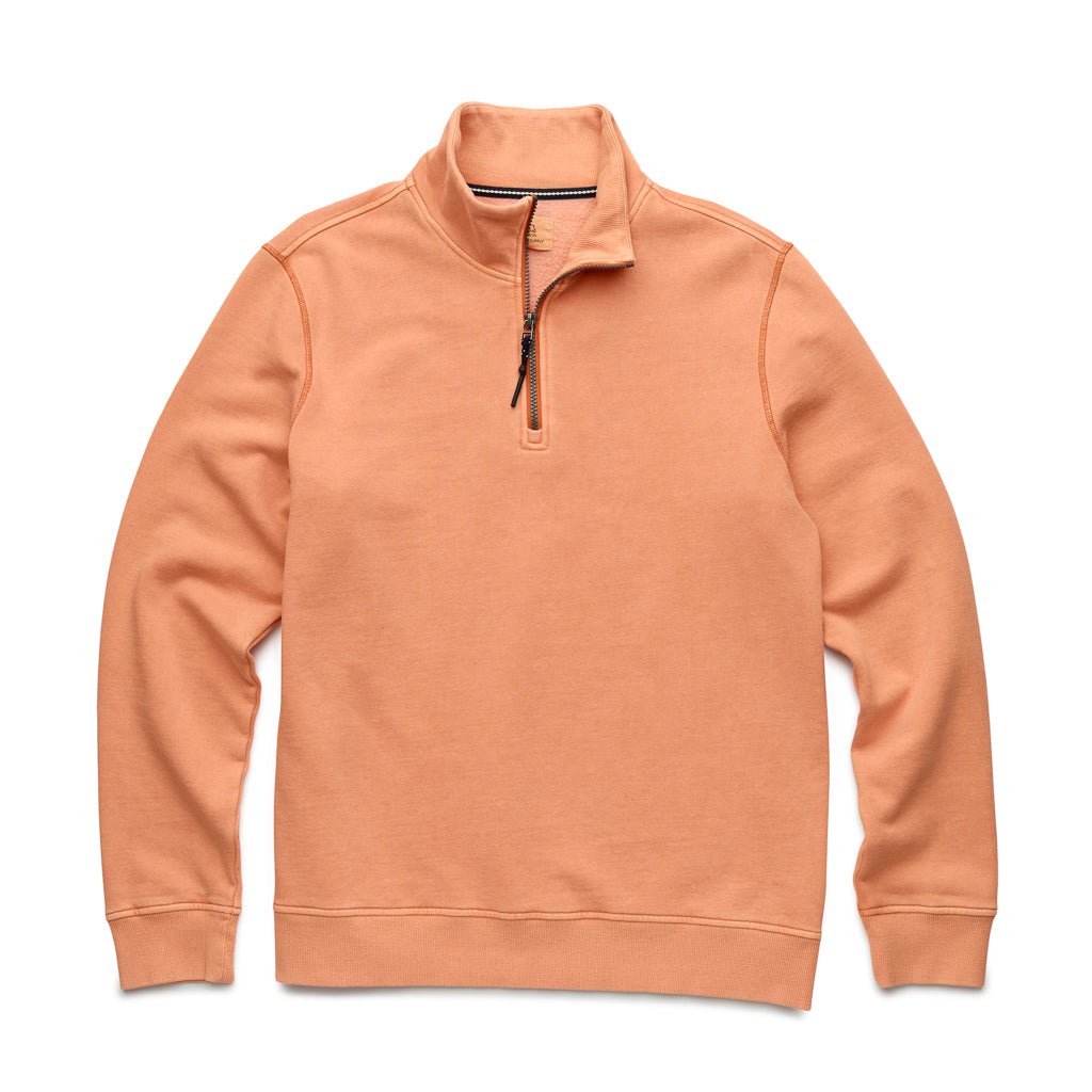 Bobby Heavy Wash Fleece Zip Mock - Burn Sienna