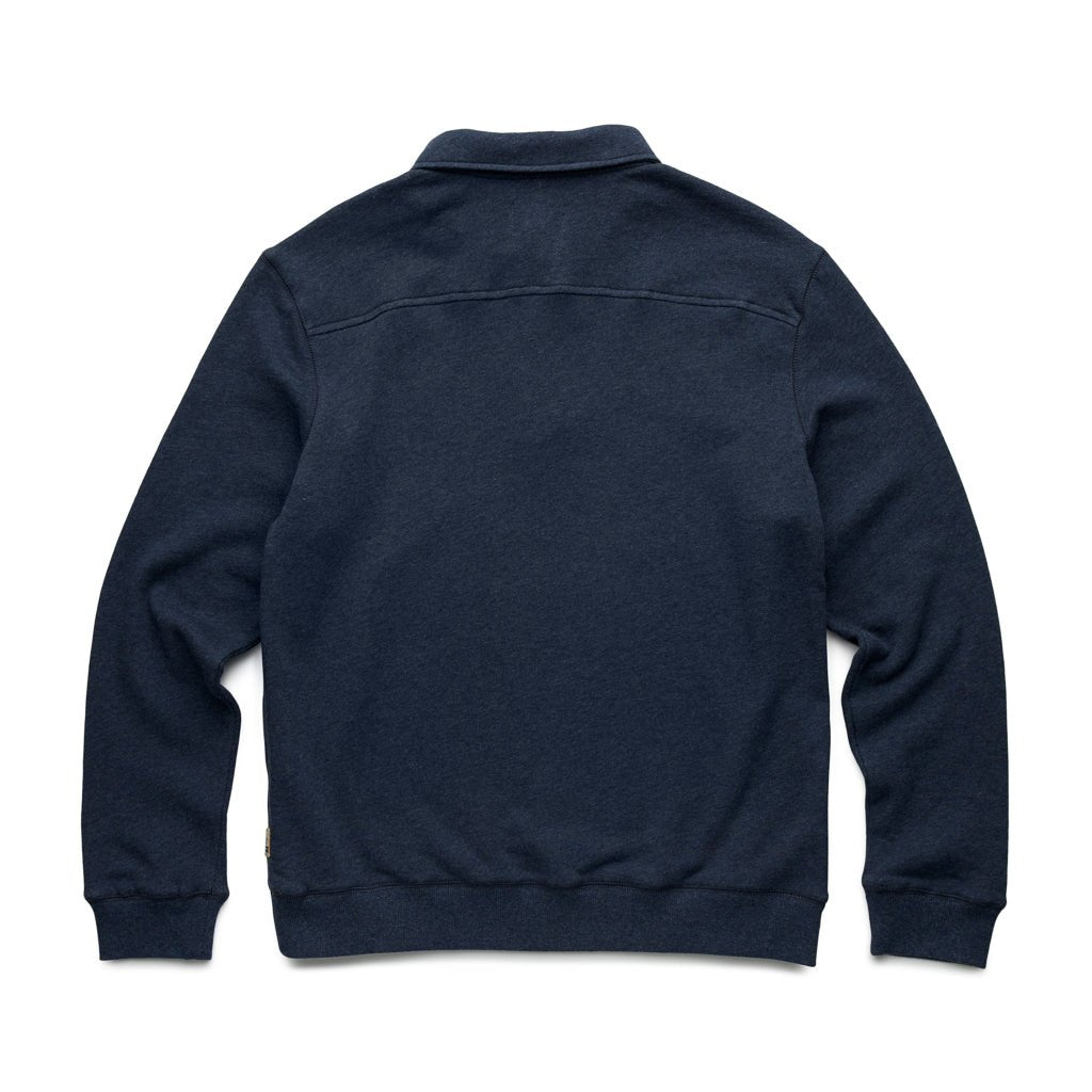 Bobby Loopback Terry Zip Mock - Navy Heather