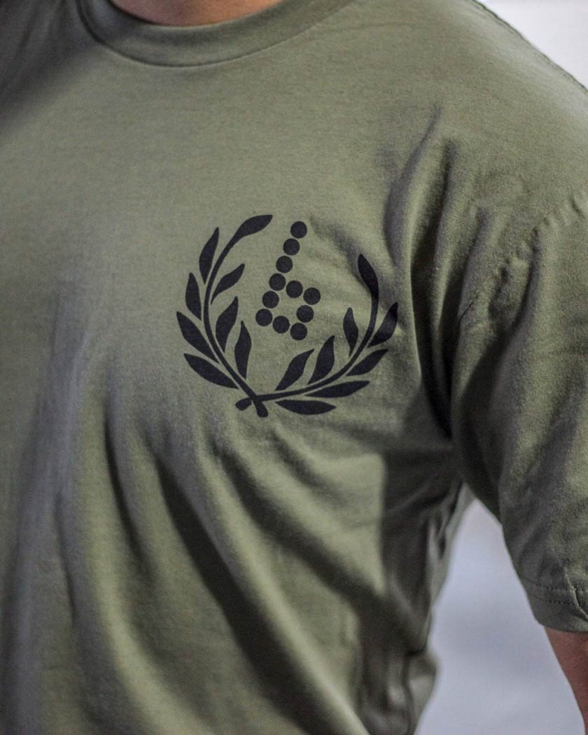 Olive Braille Army Skate Tee Shirt