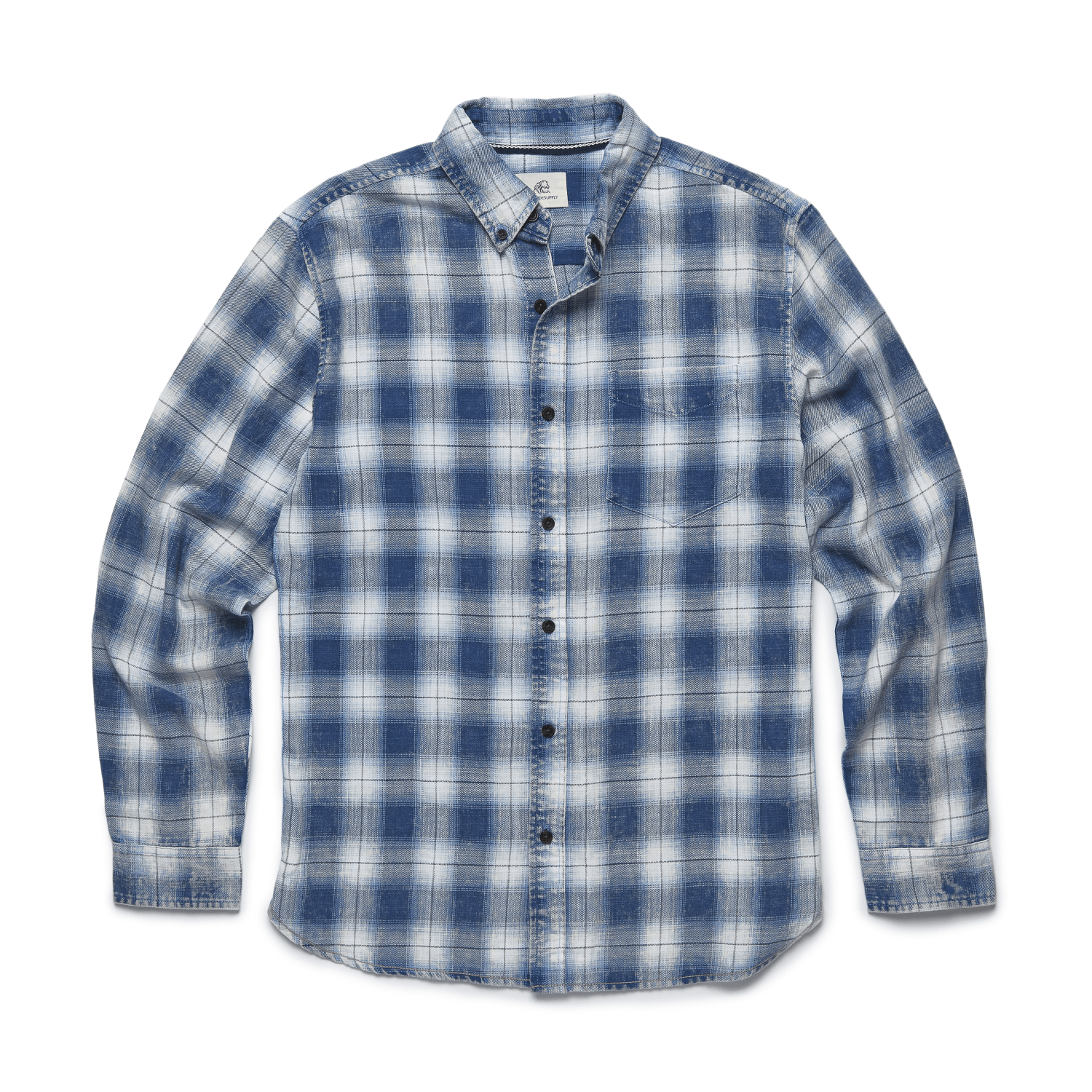 Brian Washed Twill Plaid Shirt - Blue Combo