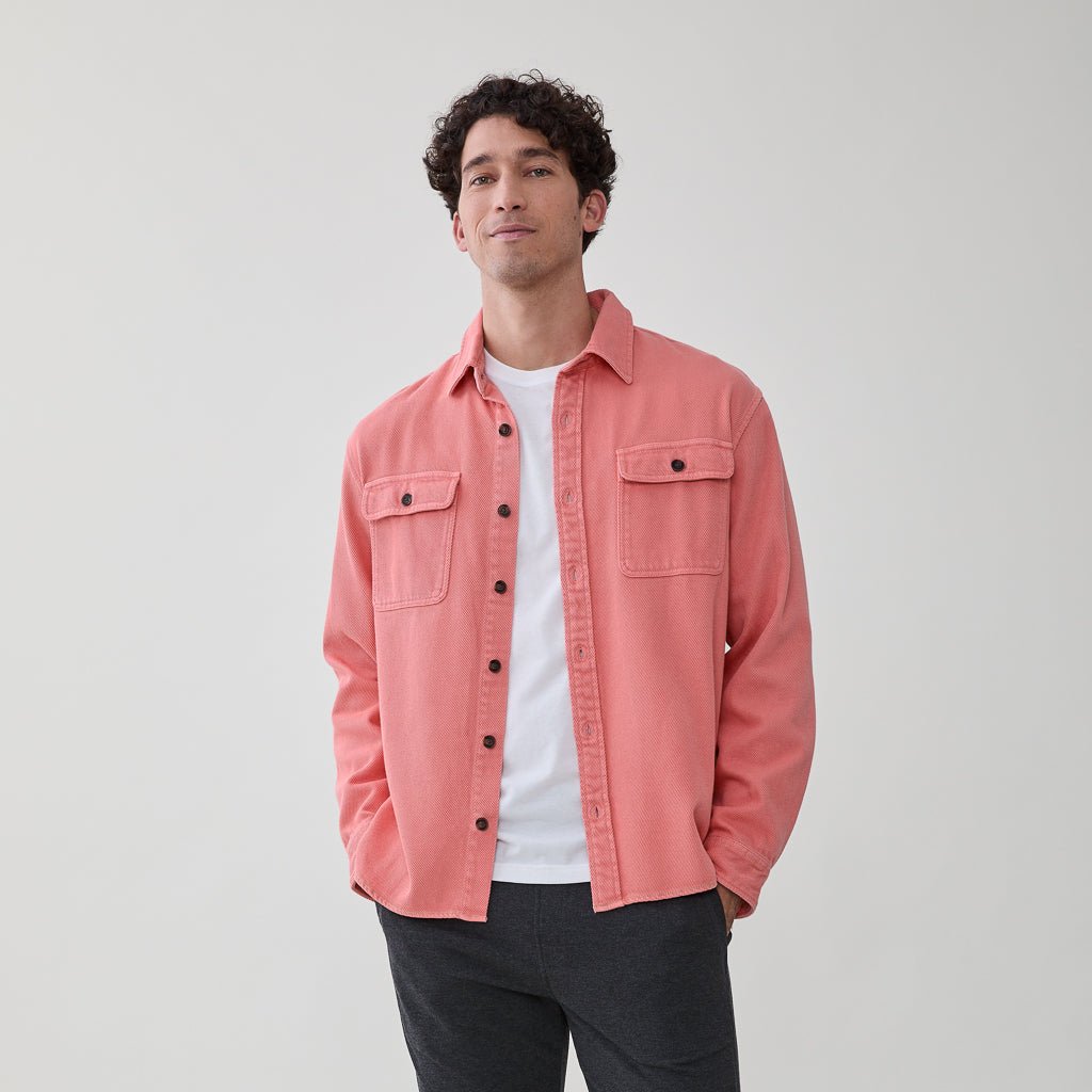 Dylan Beach Utility Shirt Coral