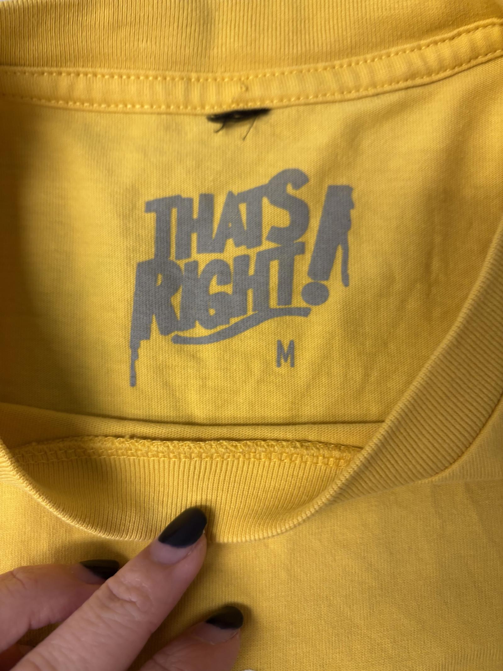 Thats Right! T-shirt Skateboard Mustard Do a Kick Flip Tee M